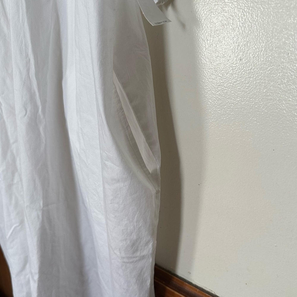 New Old Navy White Cotton Button Down Shirt Dress Size XXL Minimalist Preppy - Picture 9 of 13